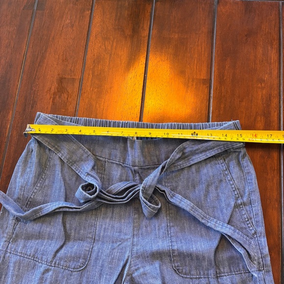 J. Crew wide leg tie waist blue jean pants Size 6 - Picture 5 of 7